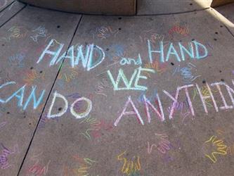 Kindness Week chalk art